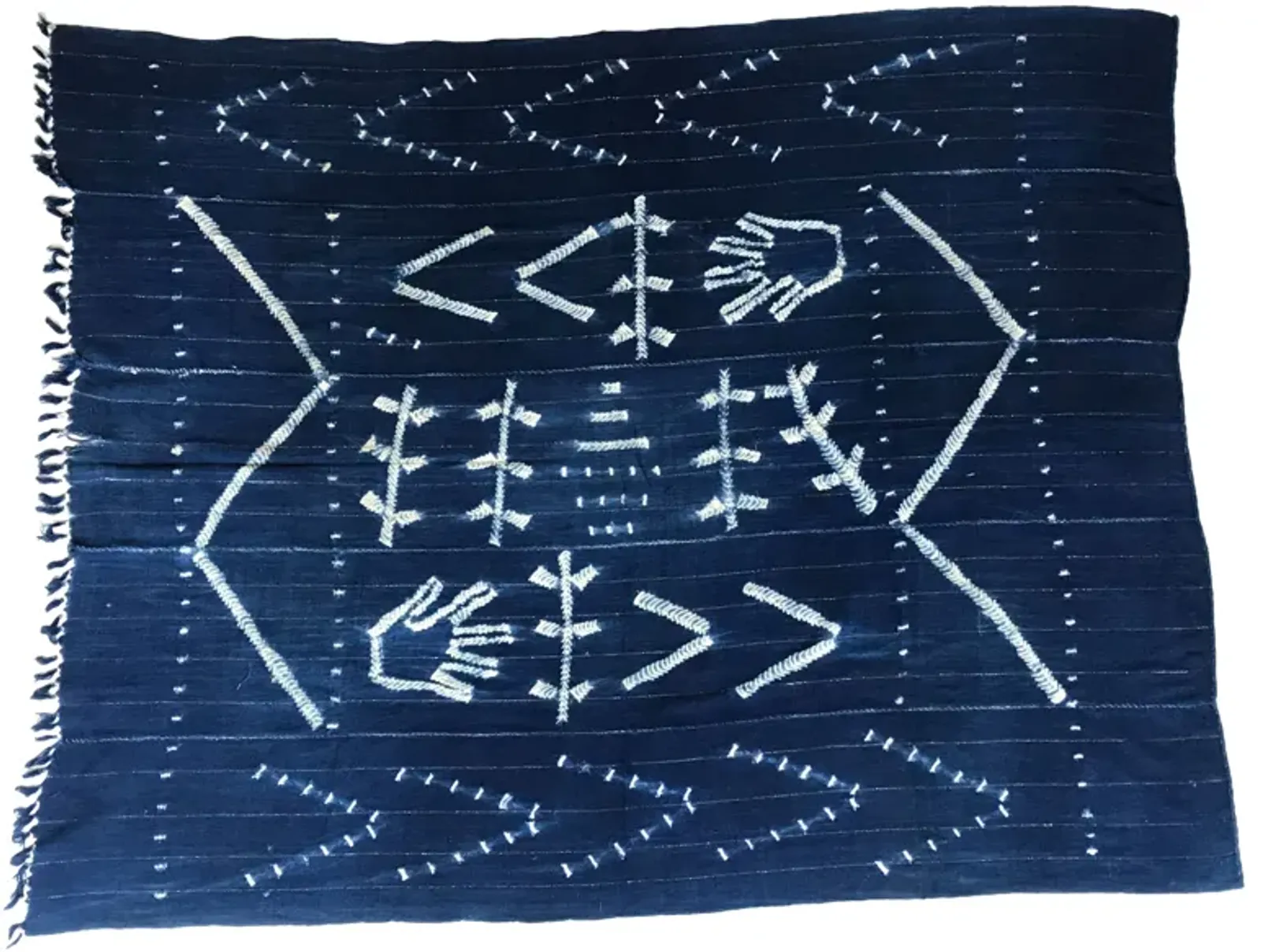 African Indigo Hand-Made Textile Throw - Eat Drink Home - Handcrafted - Blue