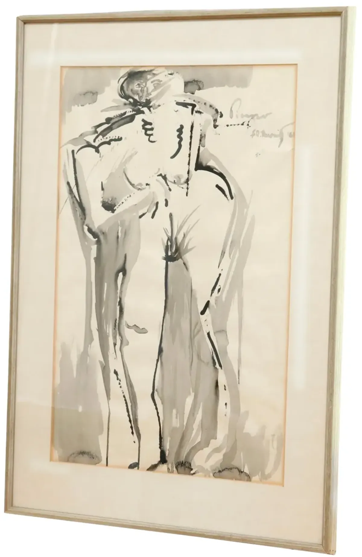 Standing Nude by Elliott Barowitz - 1961 - Interesting Things - Gray