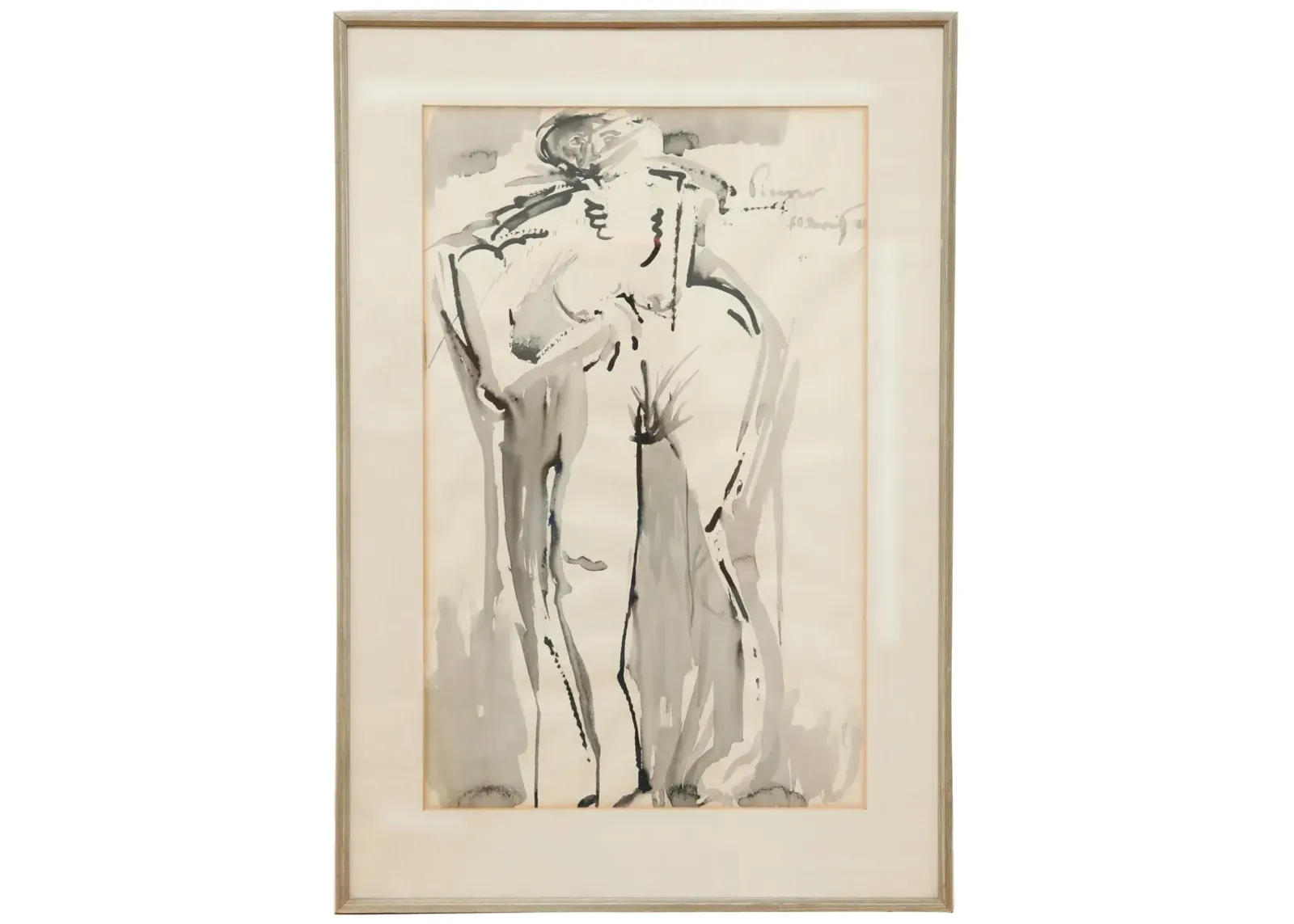 Standing Nude by Elliott Barowitz - 1961 - Interesting Things - Gray