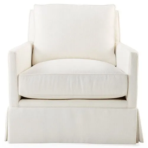 Auburn Club Chair - Ivory Crypton - Miles Talbott - Hancrafted in the USA