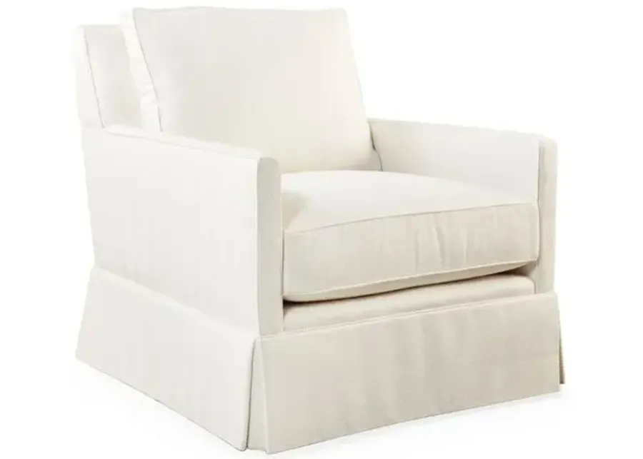 Auburn Club Chair - Ivory Crypton - Miles Talbott - Hancrafted in the USA