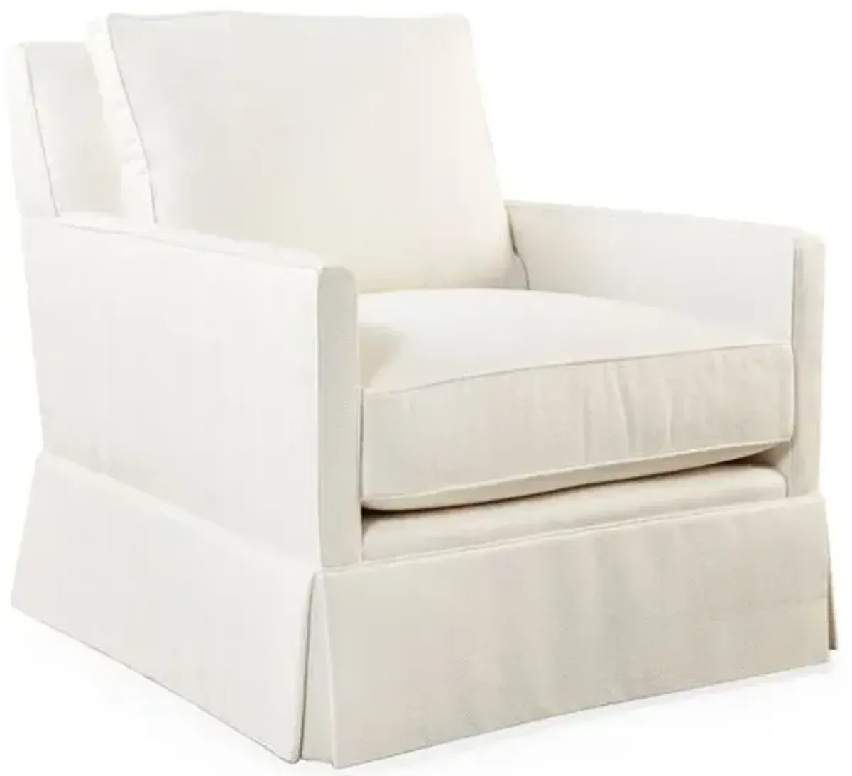 Auburn Club Chair - Ivory Crypton - Miles Talbott - Hancrafted in the USA