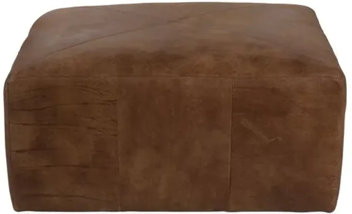 Kinson Ottoman - Handcrafted - Brown