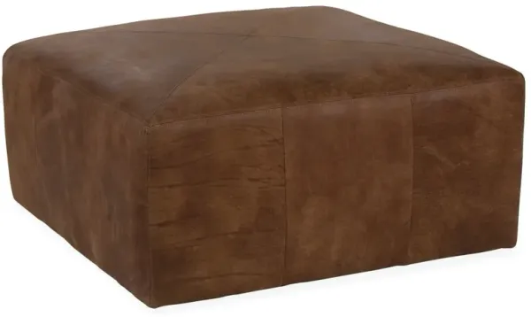 Kinson Square Cocktail Ottoman, Caramel Leather