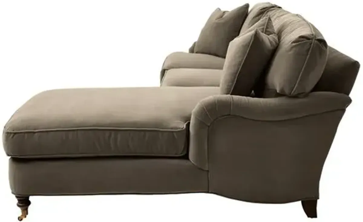 Brooke Right-Facing Sectional Chaise - Brown - Comfortable, Sturdy, Stylish