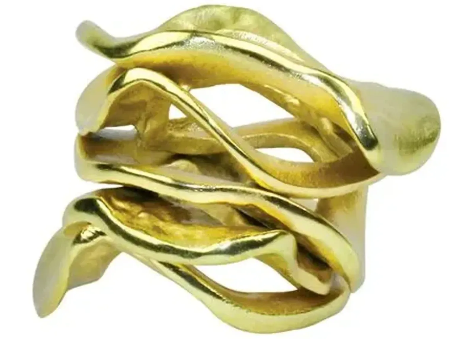 Set of 4 Flux Napkin Rings - Gold - Kim Seybert