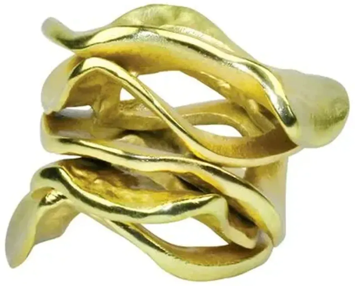 Set of 4 Flux Napkin Rings - Gold - Kim Seybert