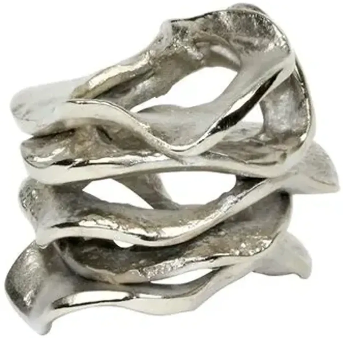 Set of 4 Flux Napkin Rings - Silver - Kim Seybert