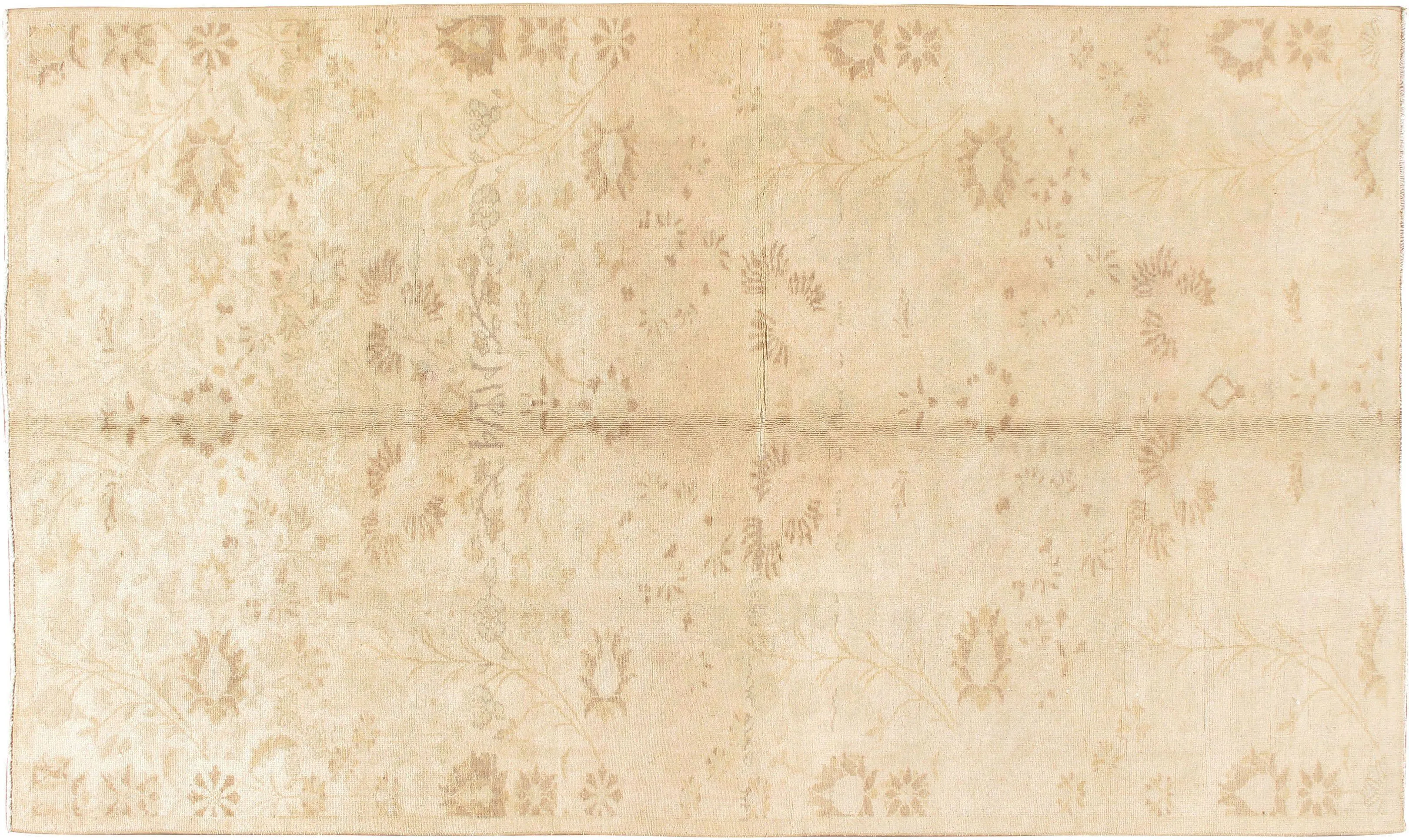 Turkish Oushak Rug - 5'5" x 9' - Beige - Beige