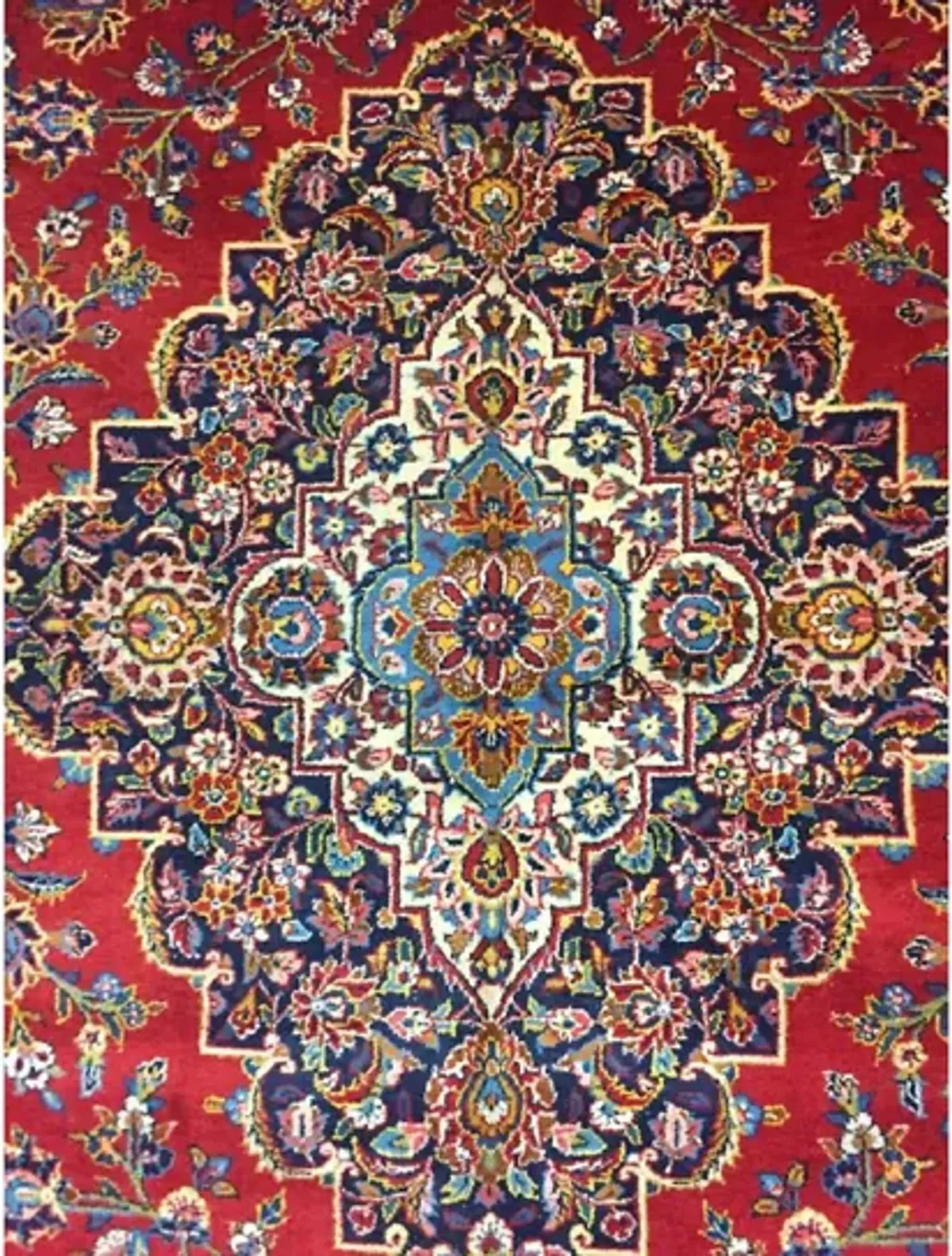 10'4"x14'5" Persian Kashan Rug - Red - Red