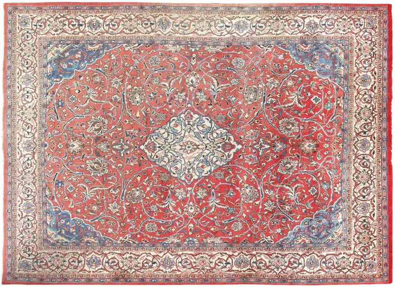 Persian Sarouk Rug - 8' x 11' - Red - Red