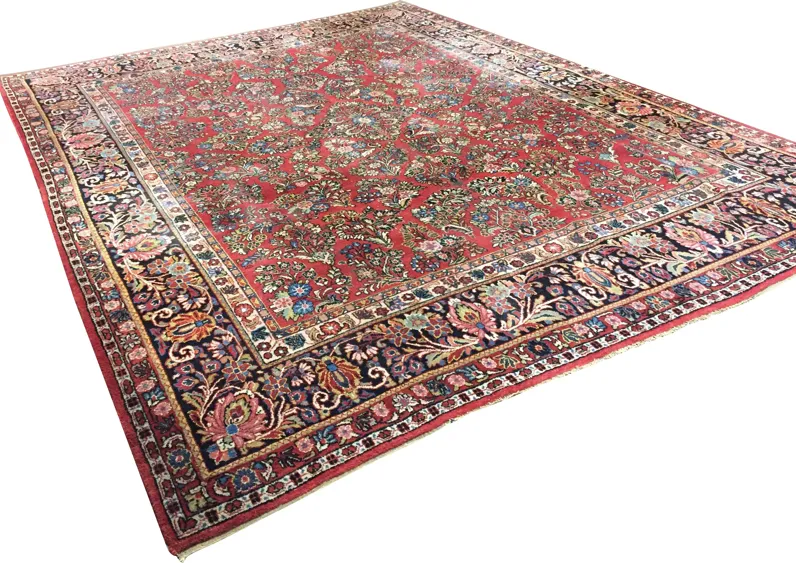 Sarouk Carpet - 9'2" x 11'9" - Red