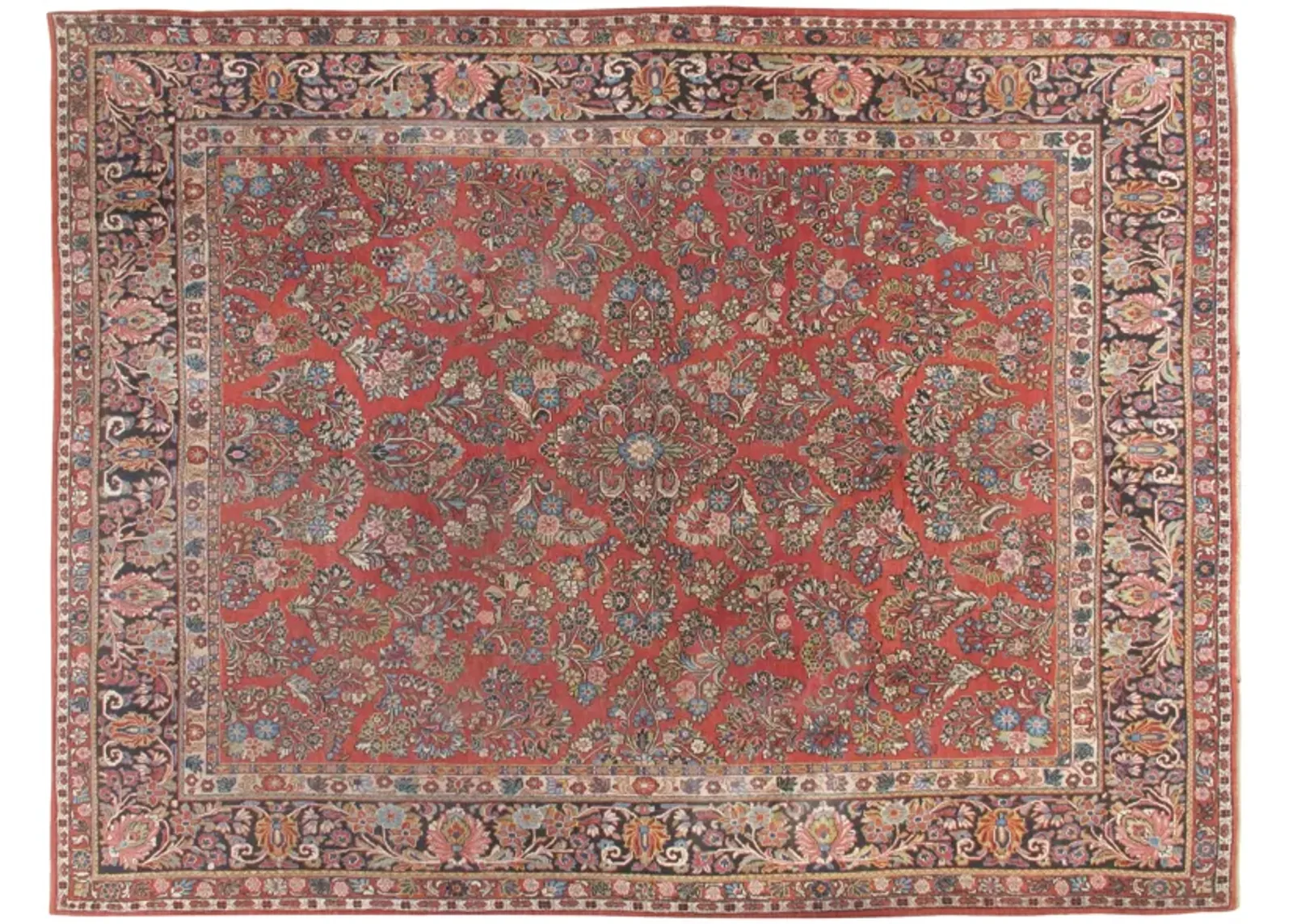 Sarouk Carpet - 9'2" x 11'9" - Red