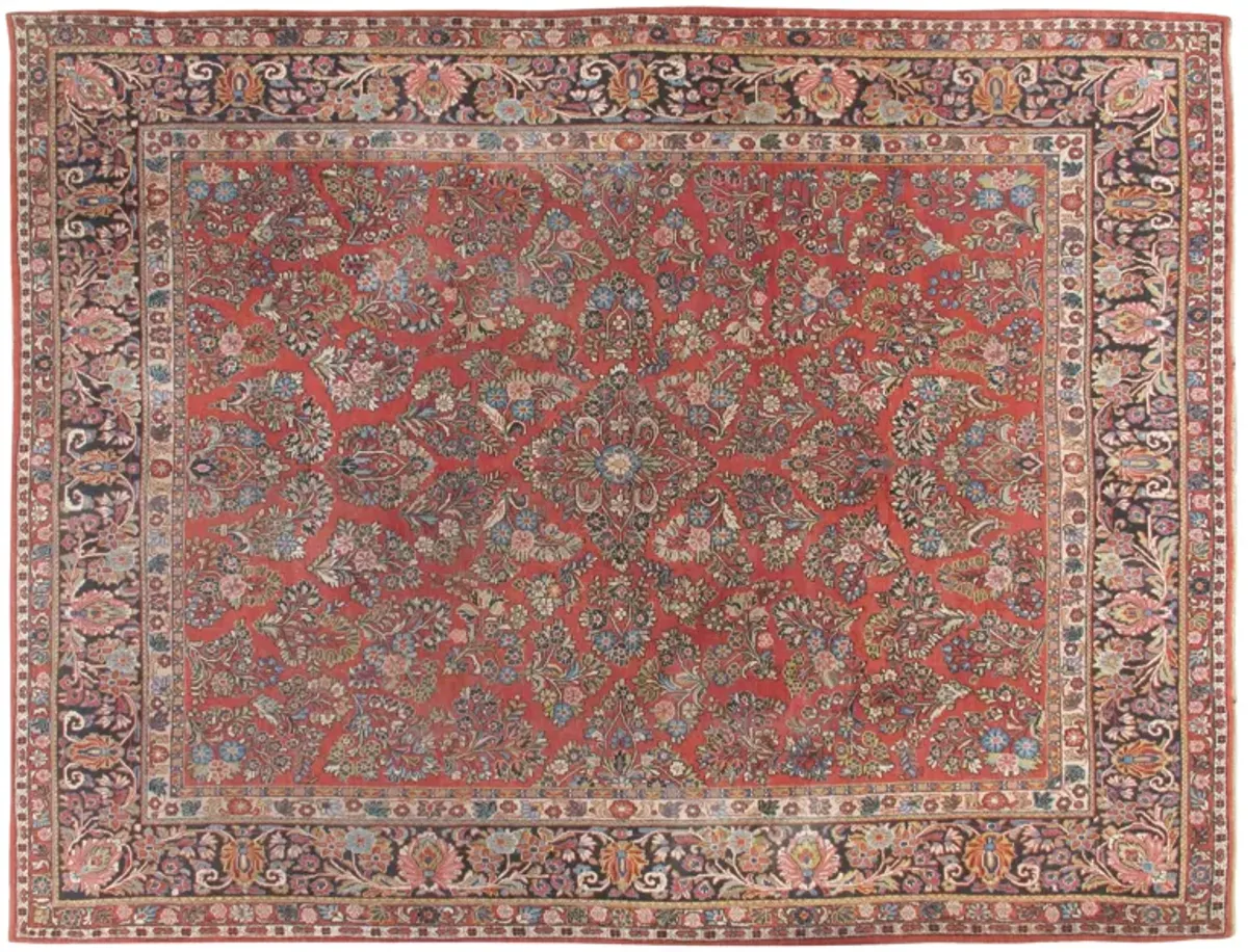 Sarouk Carpet - 9'2" x 11'9" - Red