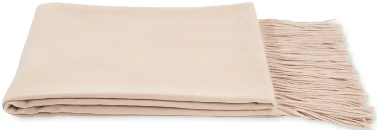 Cashmere-Blend Throw, Oat