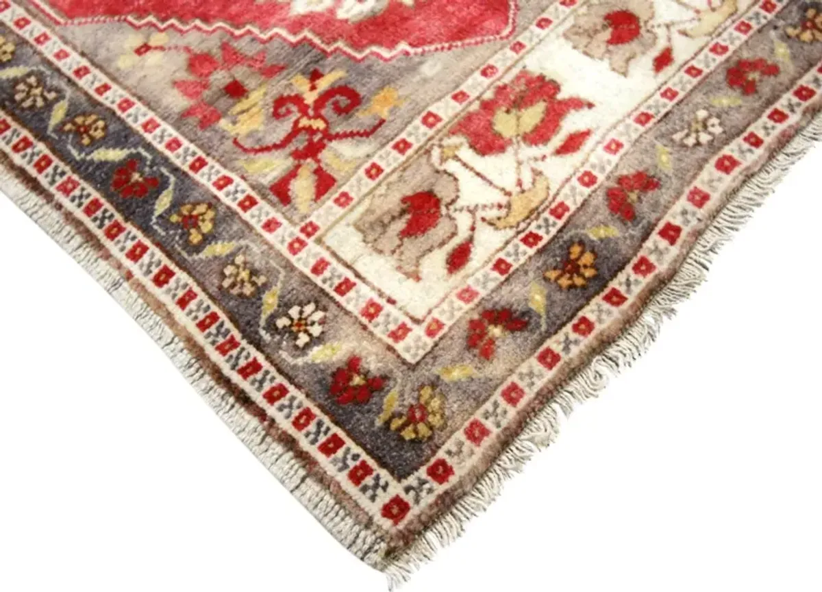 1960s Turkish Oushak Yastik - 1'11"x3'10" - Nalbandian - Red