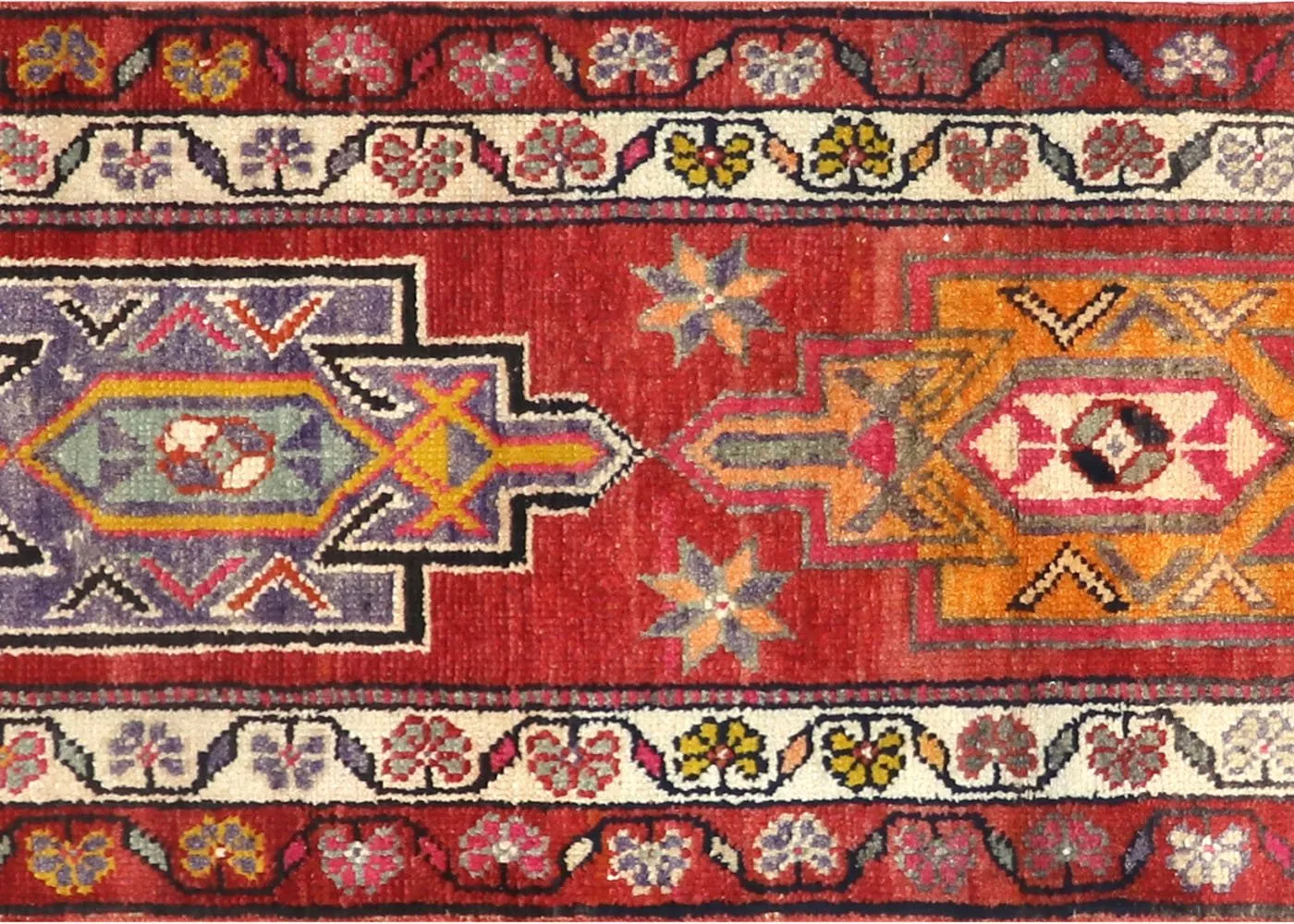 1960s Turkish Oushak Runner - 2'8" x13'8" - Nalbandian - Red