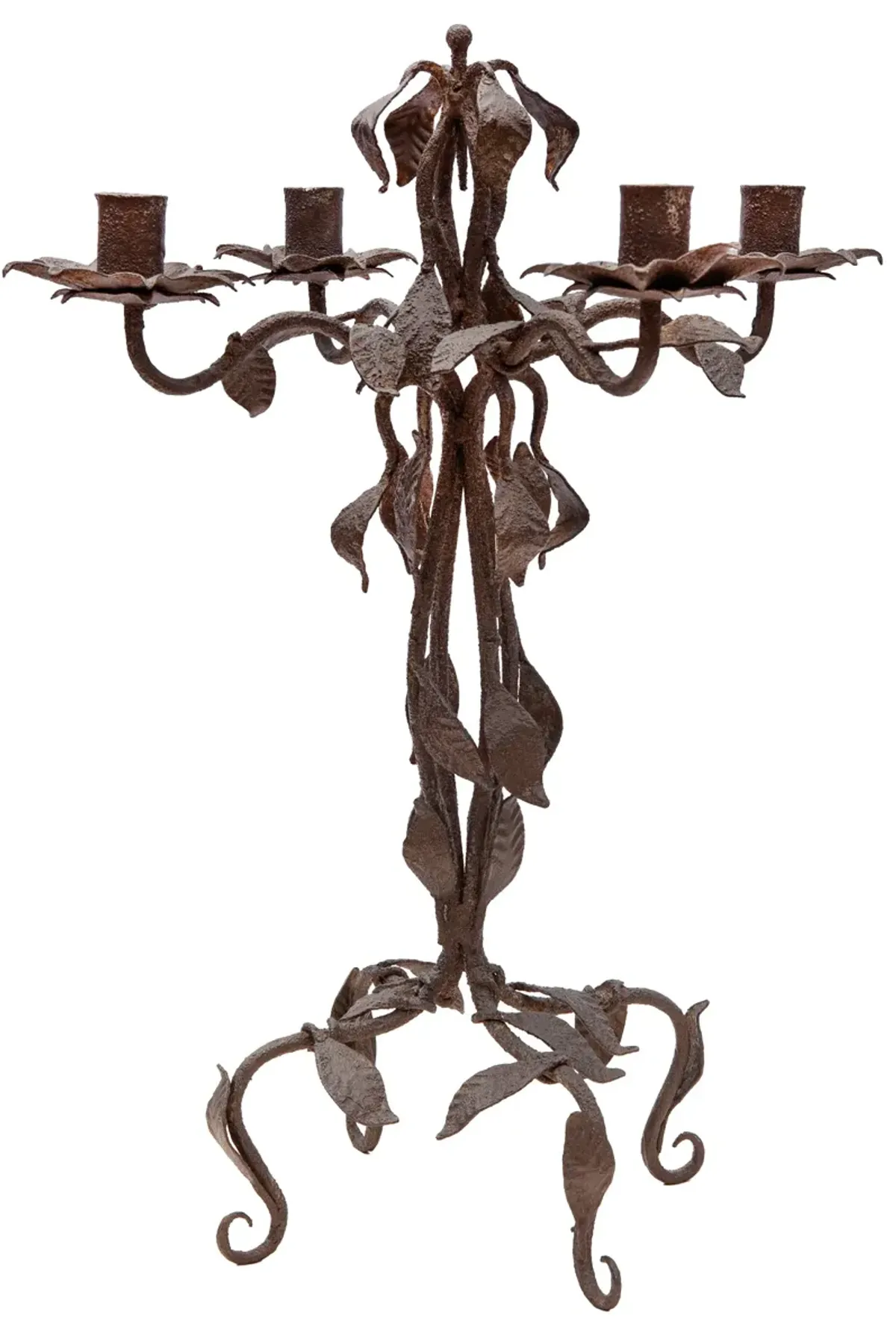 Leafy Iron Candelabrum - Fleur de Lex Antiques - Brown