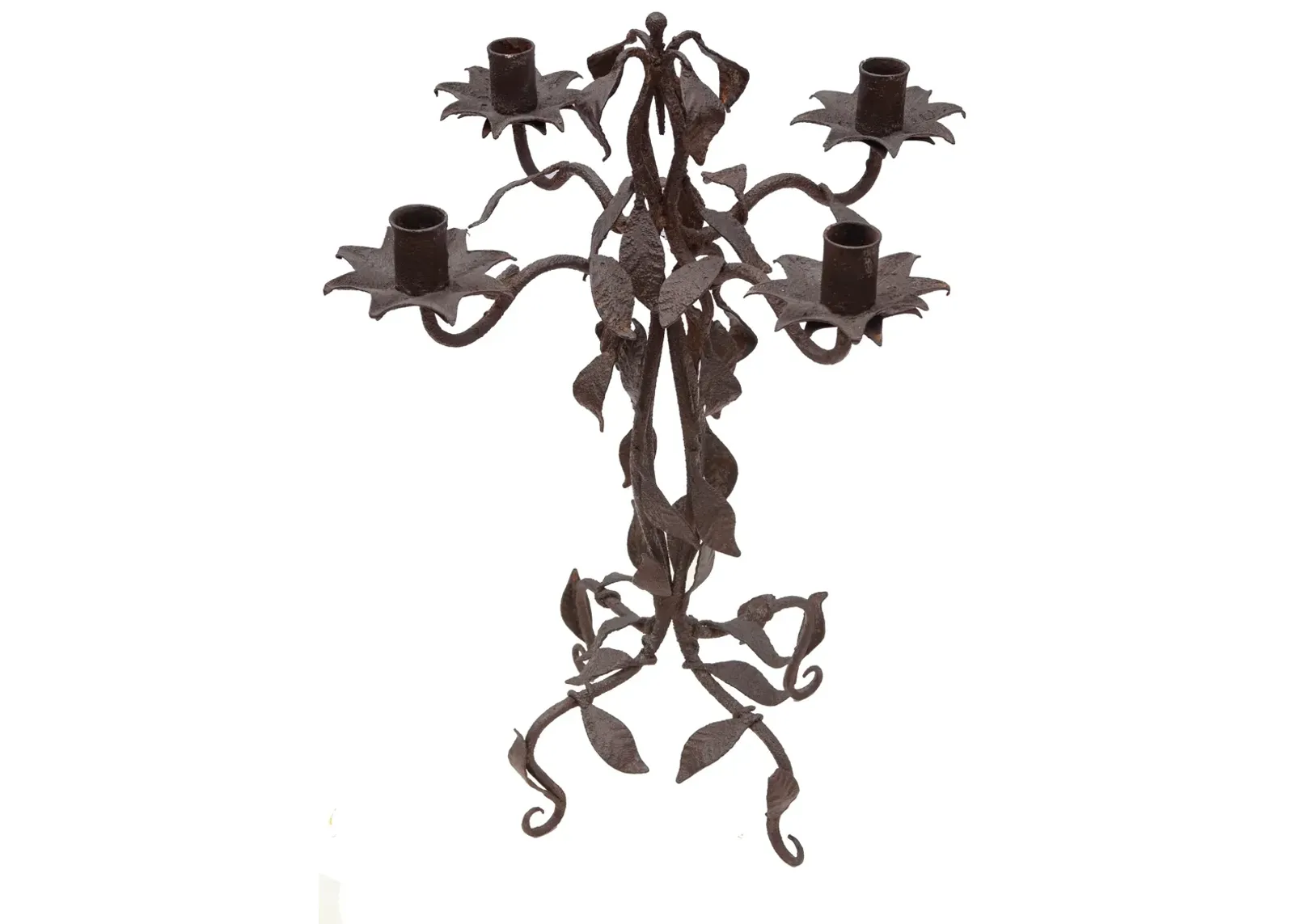 Leafy Iron Candelabrum - Fleur de Lex Antiques - Brown