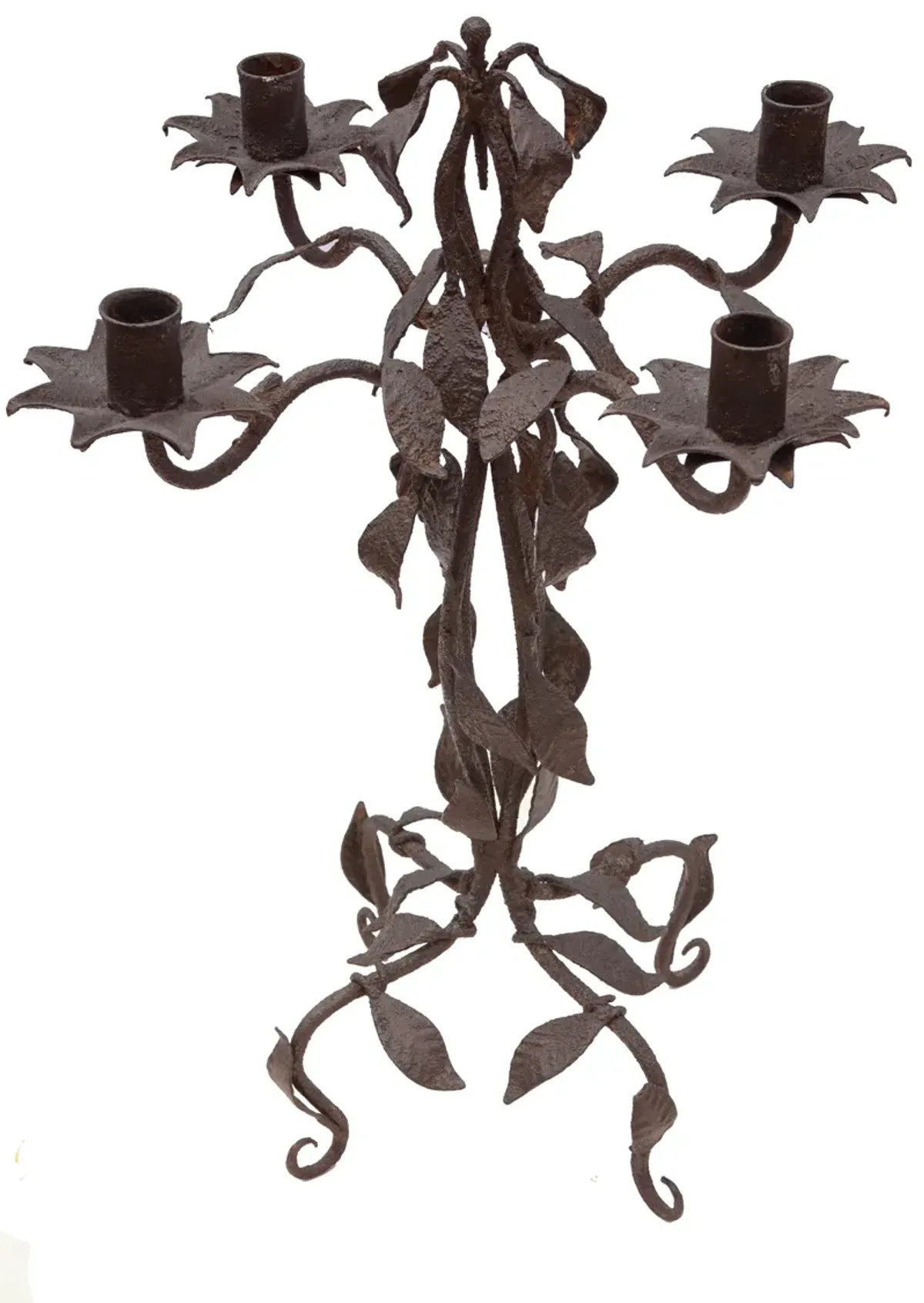 Leafy Iron Candelabrum - Fleur de Lex Antiques - Brown