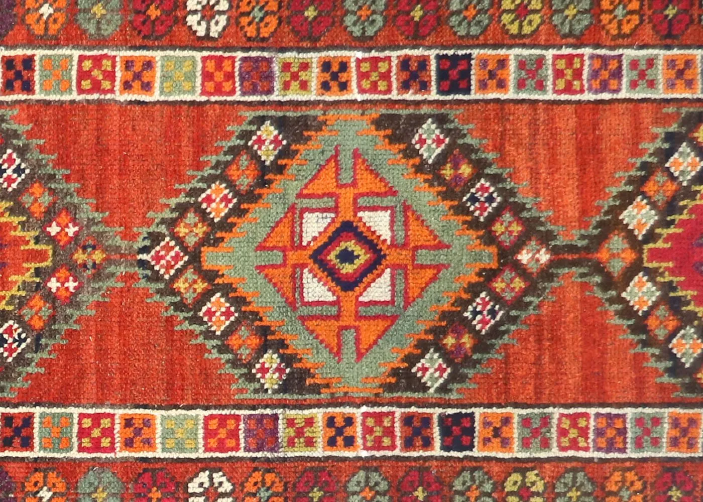 1960s Turkish Oushak Runner - 2'9" x11'5" - Nalbandian - Red