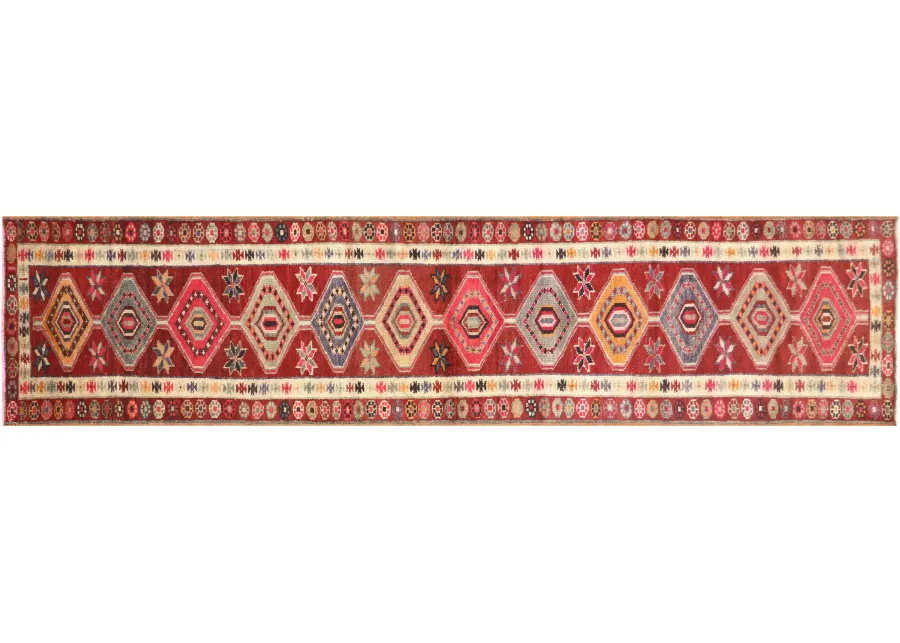 1960s Turkish Oushak Runner - 2'9"x11'11" - Nalbandian - Orange