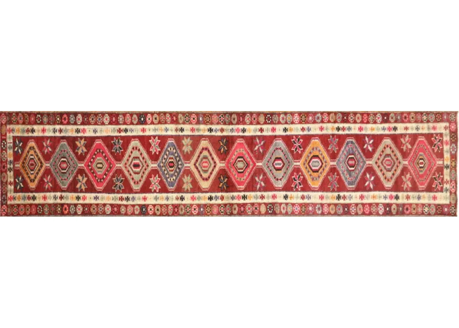 1960s Turkish Oushak Runner - 2'9"x11'11" - Nalbandian - Orange