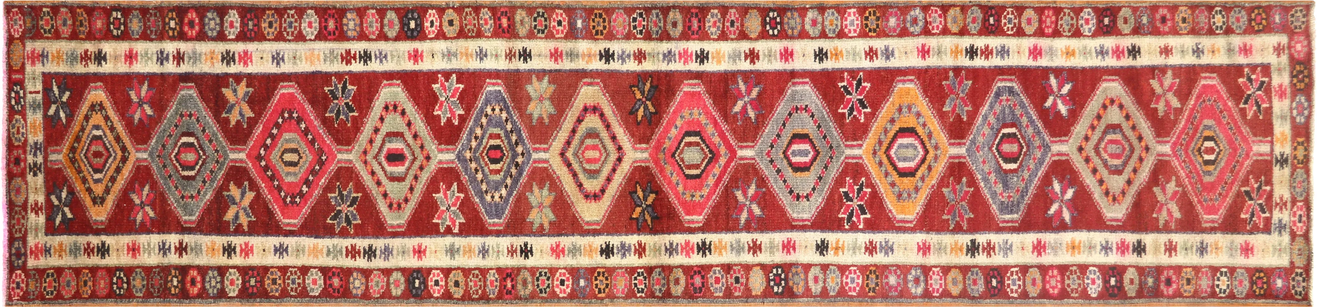 1960s Turkish Oushak Runner - 2'9"x11'11" - Nalbandian - Orange