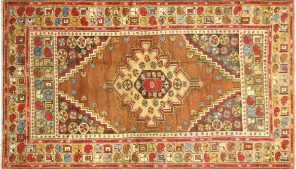 1960s Turkish Oushak Rug - 3'10" x 6'9" - Nalbandian - Orange - Orange