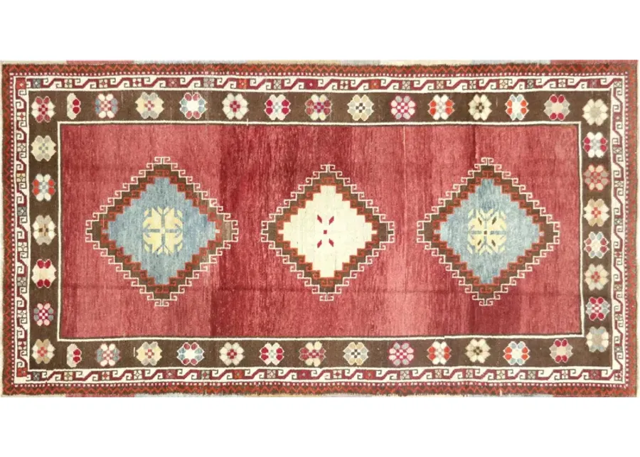 1960s Turkish Oushak Rug - 4'6" x 8'5" - Nalbandian - Red - Red