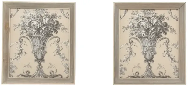 French-Style Fabric Panels - Set of 2 - Interesting Things - Gray