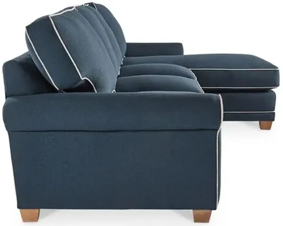 Reid RF Sectional - Navy - White