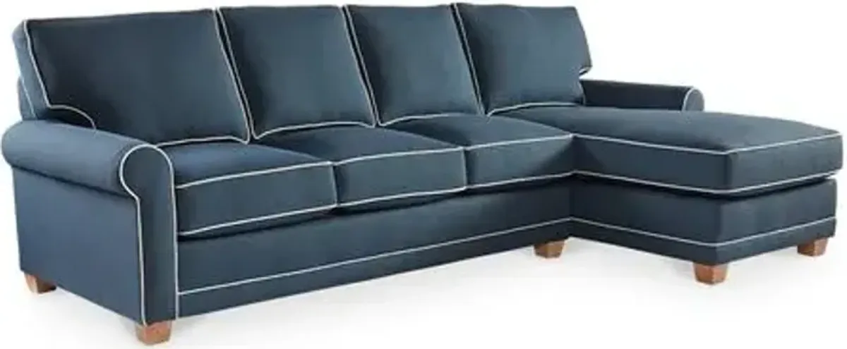 Reid RF Sectional - Navy - White