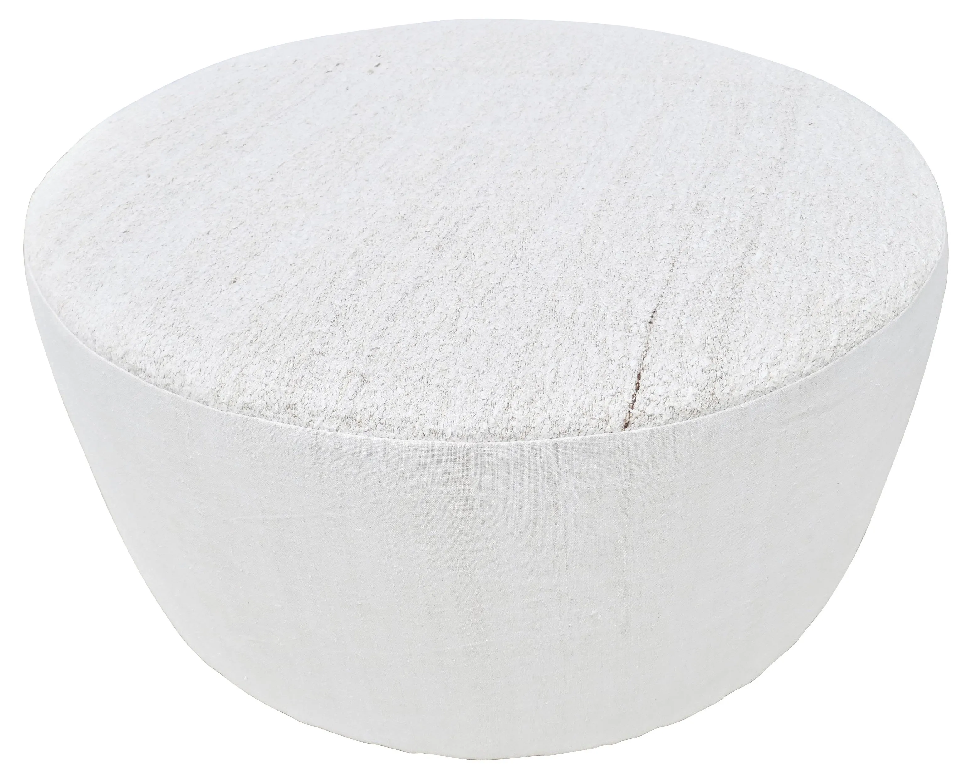 Large Anatolian Kilim Hemp/Wool Ottoman - White