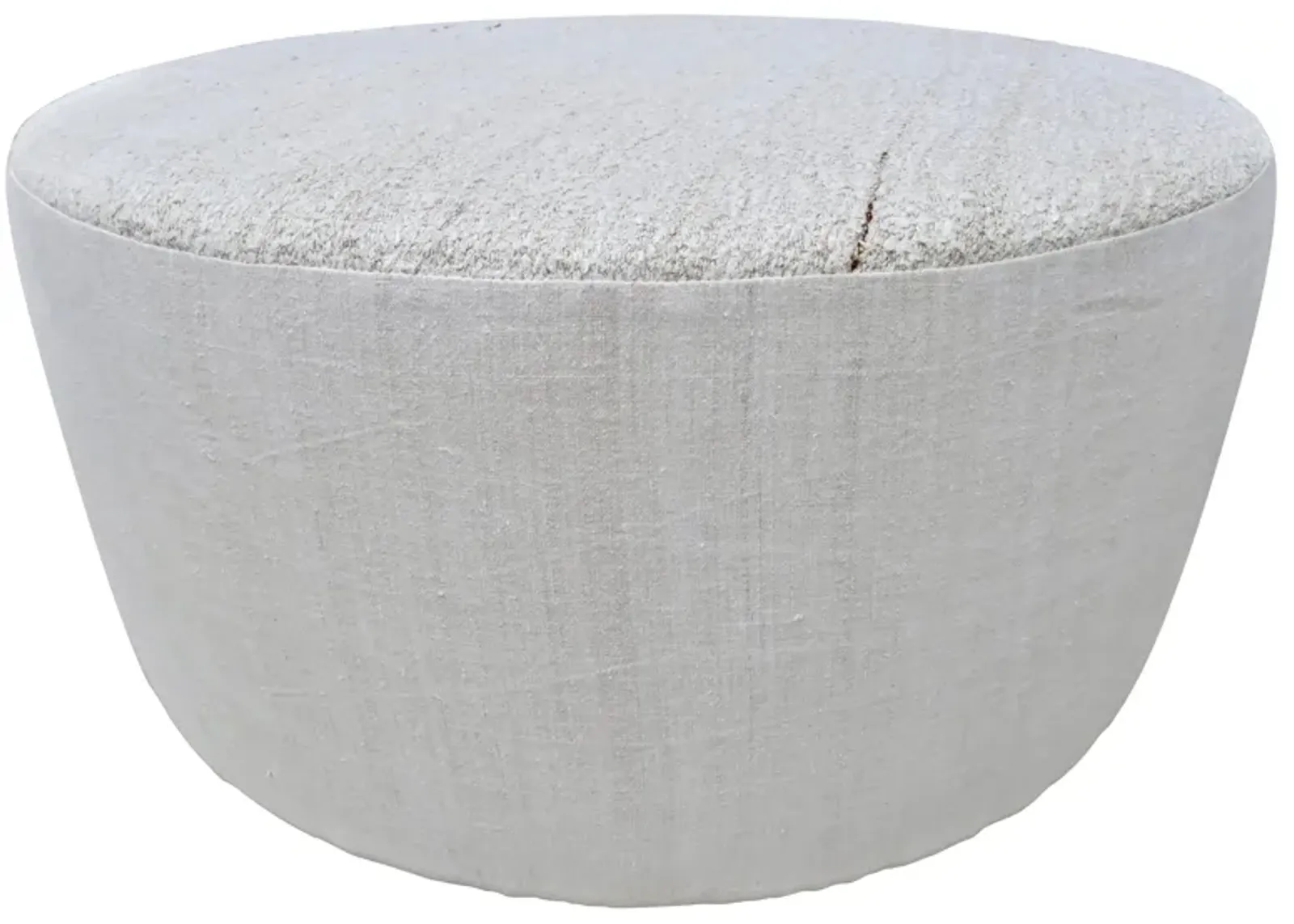 Large Anatolian Kilim Hemp/Wool Ottoman - White