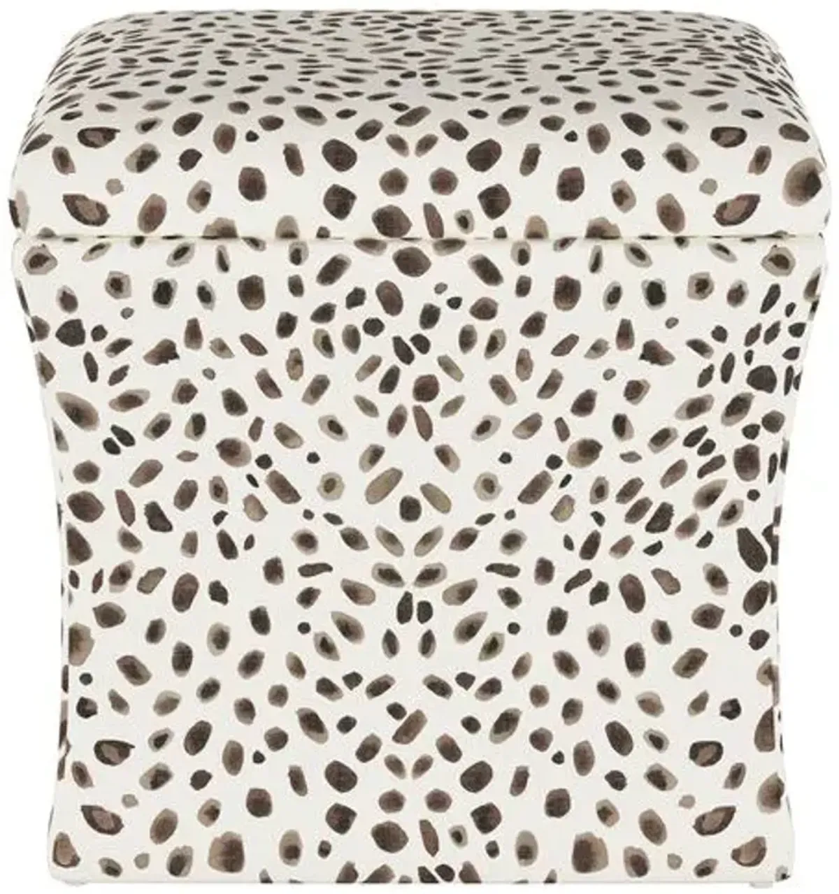 Maria Storage Ottoman - Cheetah - Handcrafted - Gray