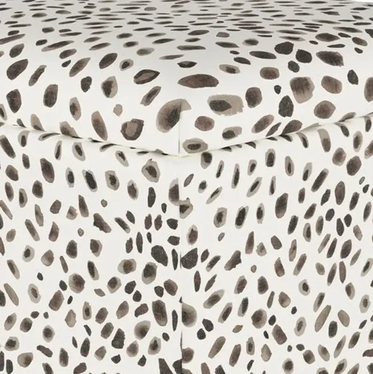 Maria Storage Ottoman - Cheetah - Handcrafted - Gray