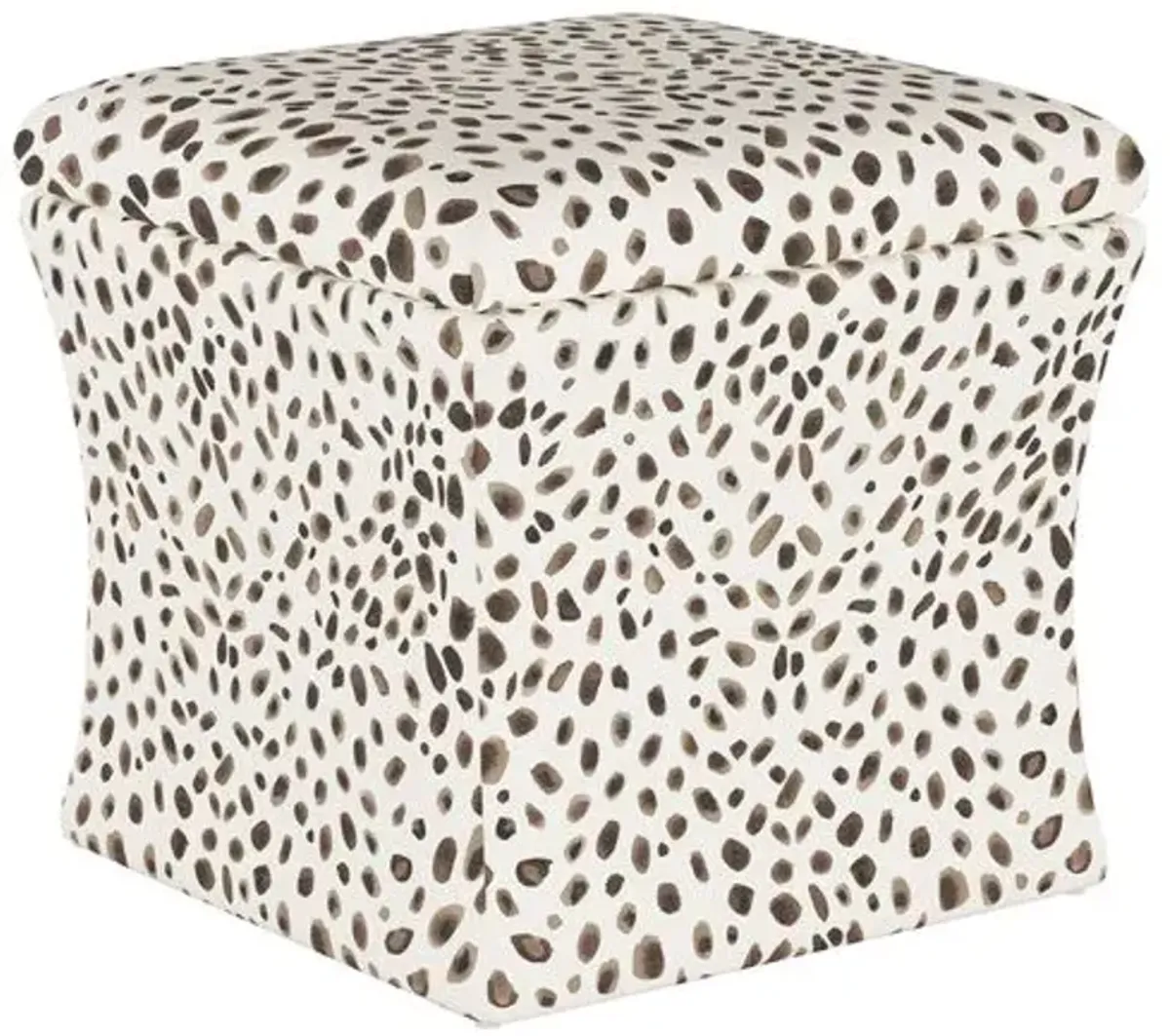 Maria Storage Ottoman - Cheetah - Handcrafted - Gray