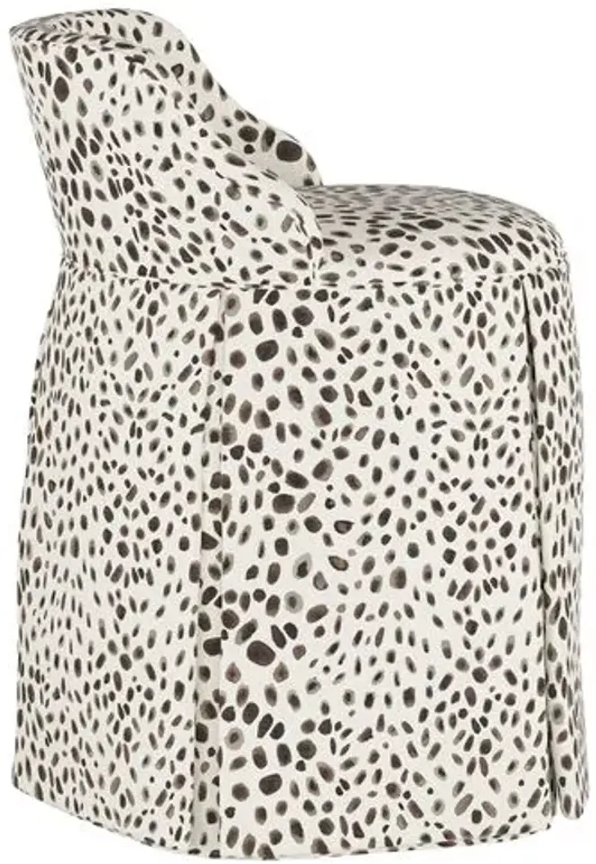 Addie Vanity Stool - Cheetah - Handcrafed in The USA - Gray - Versatile, Comfortable, Functional