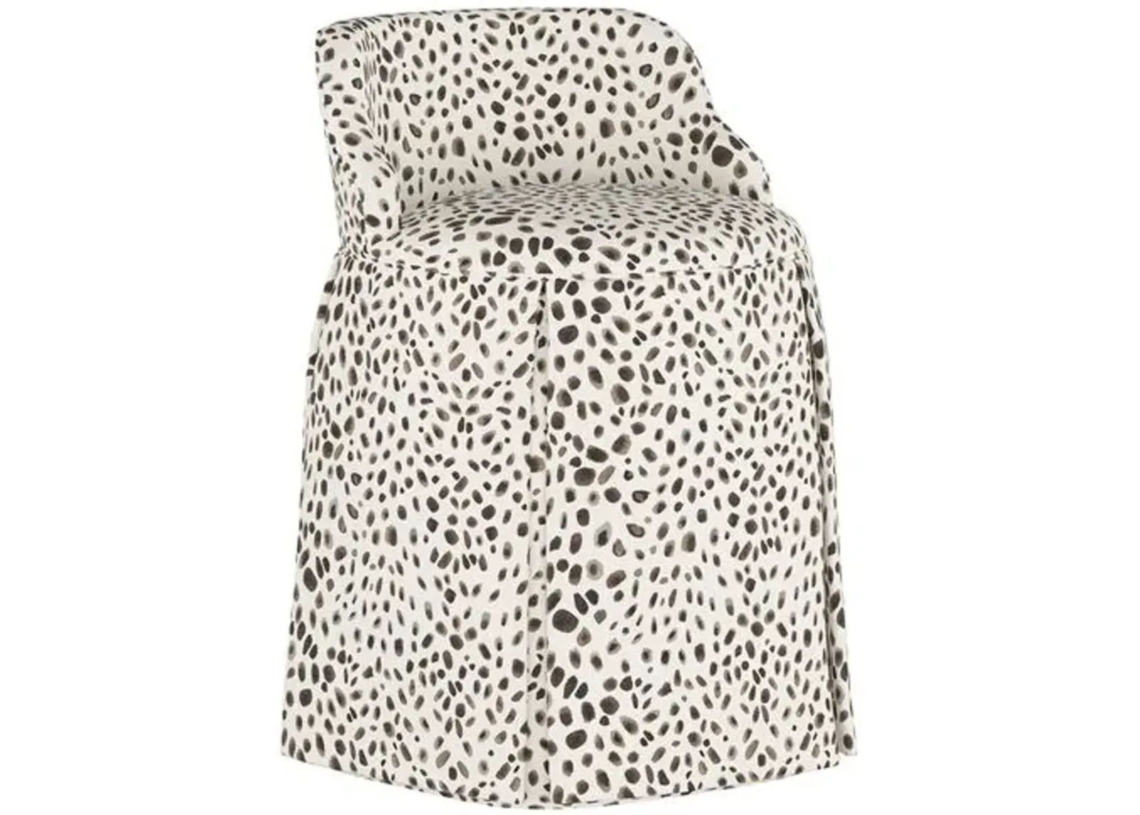 Addie Vanity Stool - Cheetah - Handcrafed in The USA - Gray - Versatile, Comfortable, Functional