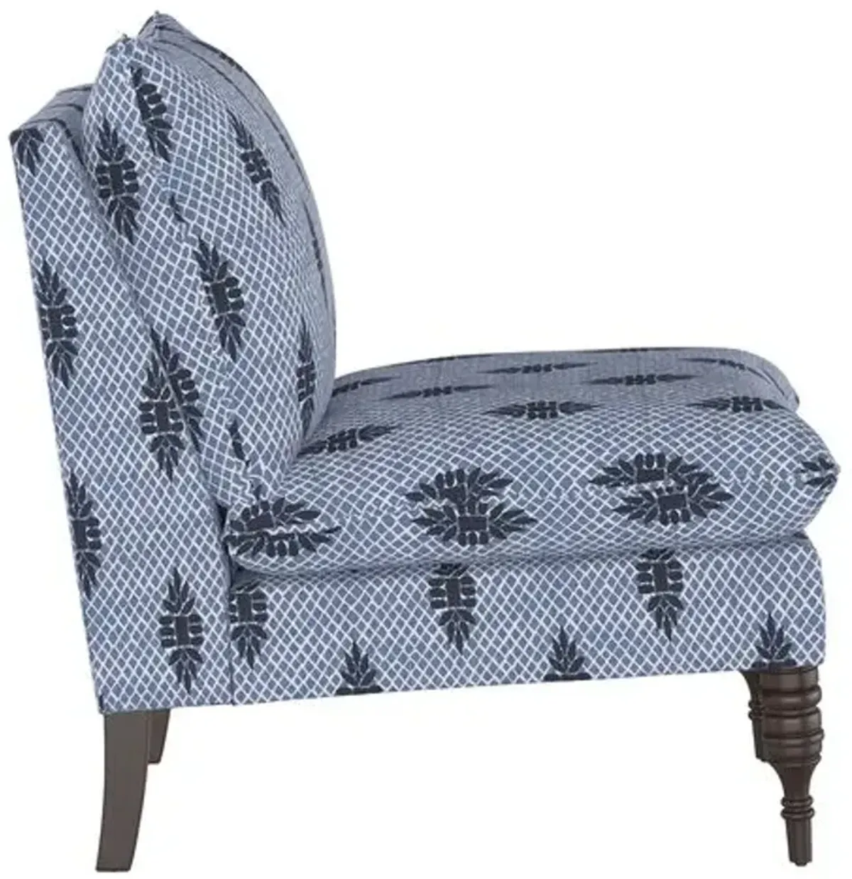 Daphne Slipper Chair - Medallion Boca Medal - Handcrafted - Blue