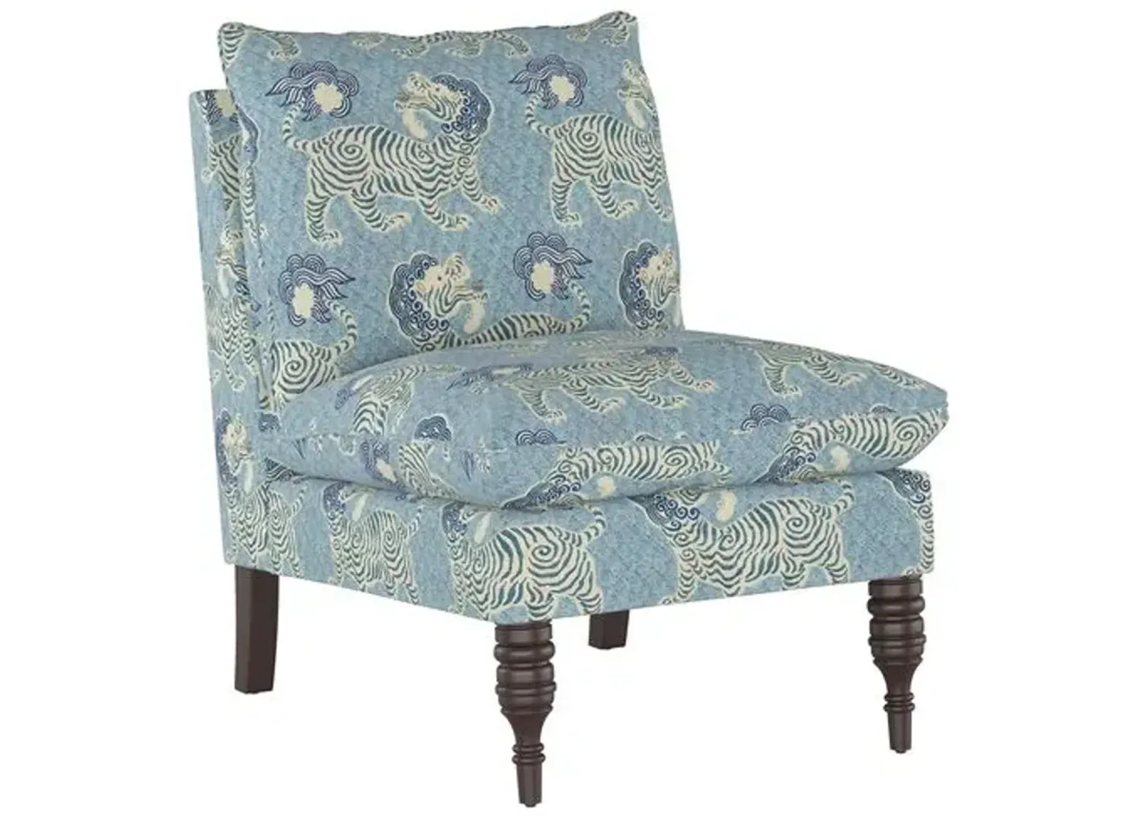 Daphne Slipper Chair - Lion Blue - Handcrafted