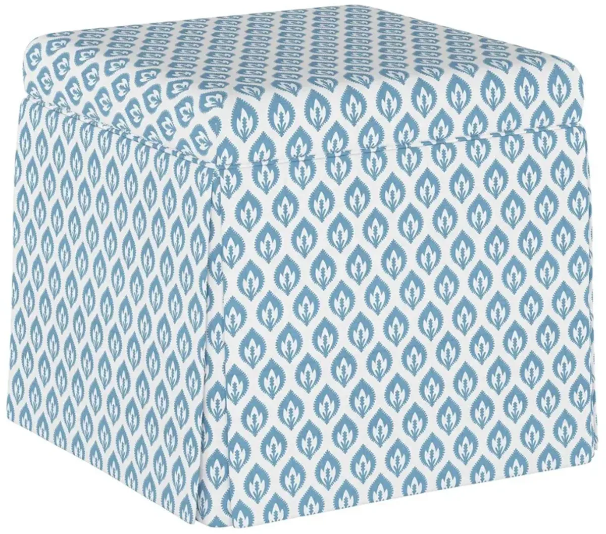 Anne Skirted Storage Ottoman, Petal Floral