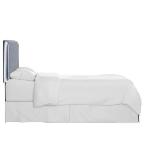 Novak Headboard - Ticking Stripe - Handcrafted - Blue