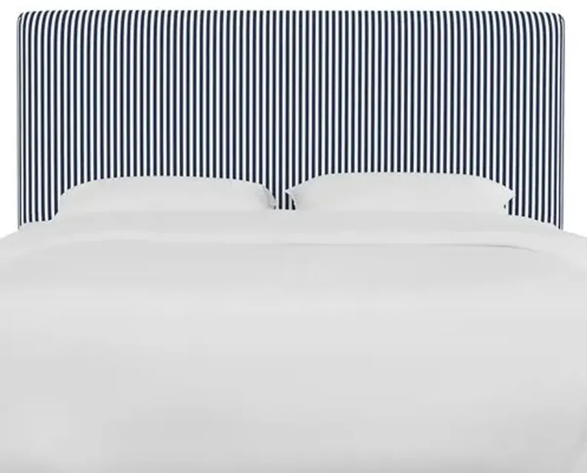 Novak Headboard - Ticking Stripe - Handcrafted - Blue