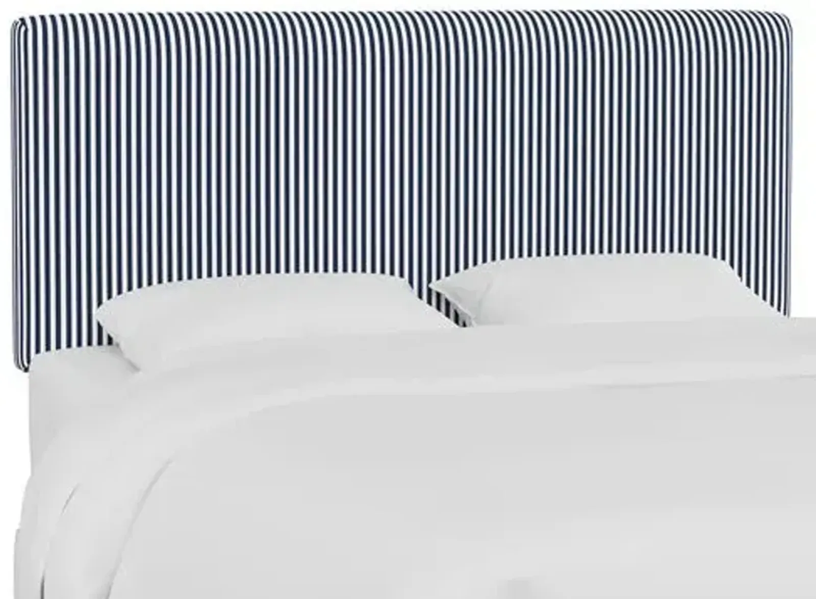 Novak Headboard - Ticking Stripe - Handcrafted - Blue