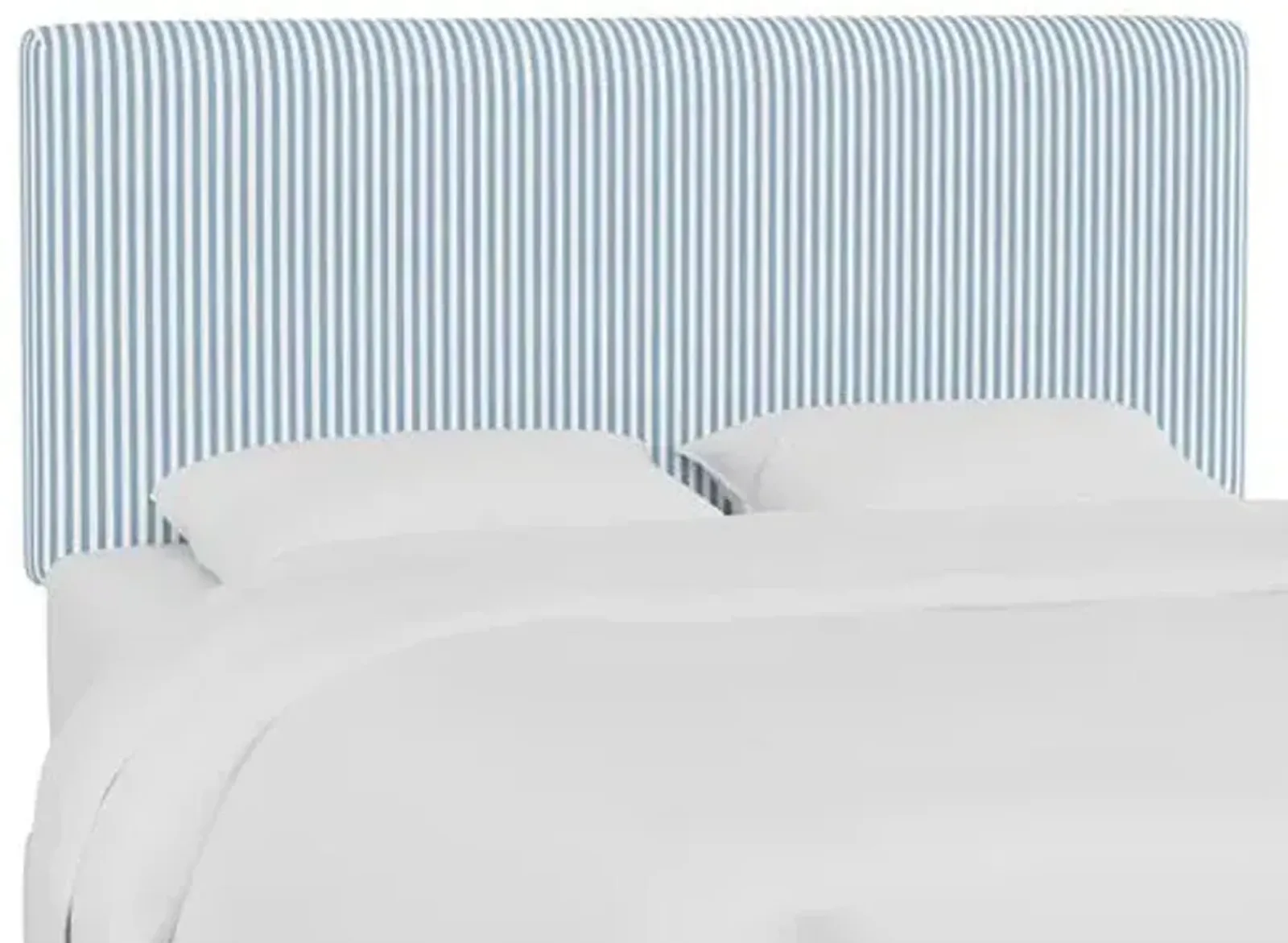 Novak Headboard - Ticking Stripe - Handcrafted - Blue