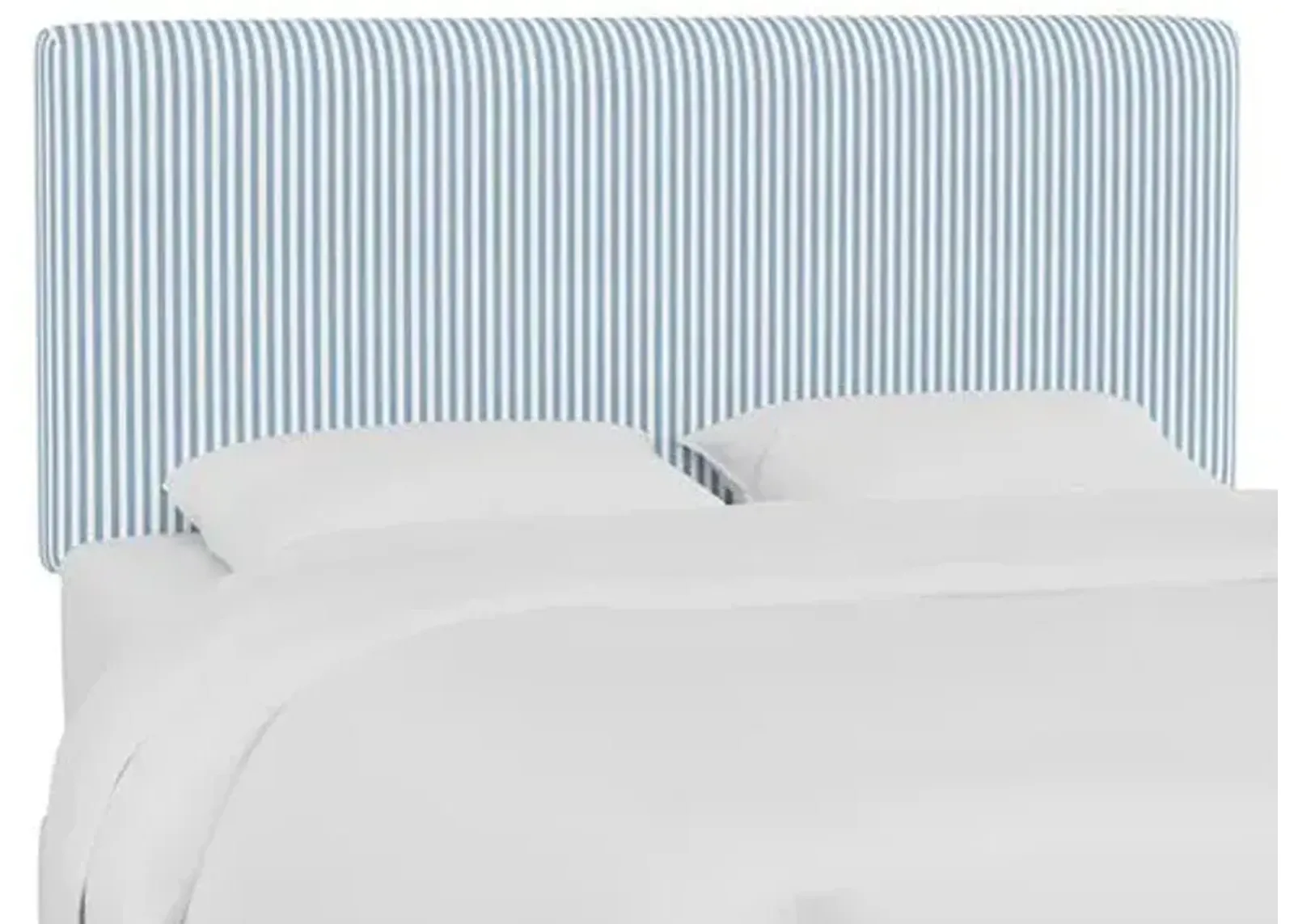 Novak Headboard - Ticking Stripe - Handcrafted - Blue