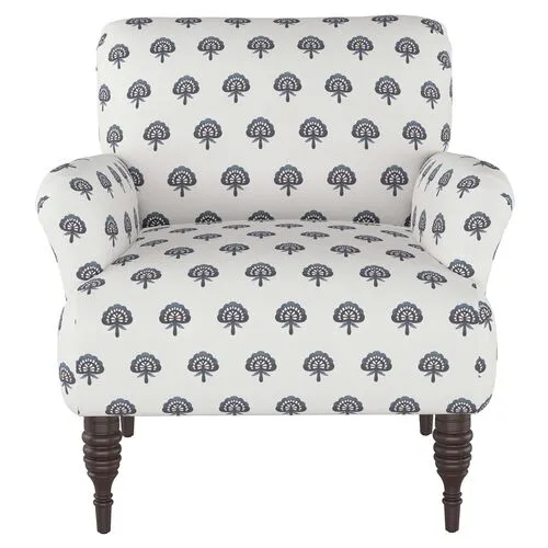 Nicolette Club Chair - Floral - Hancrafted in the USA