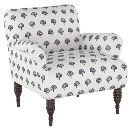 Nicolette Club Chair - Floral - Hancrafted in the USA